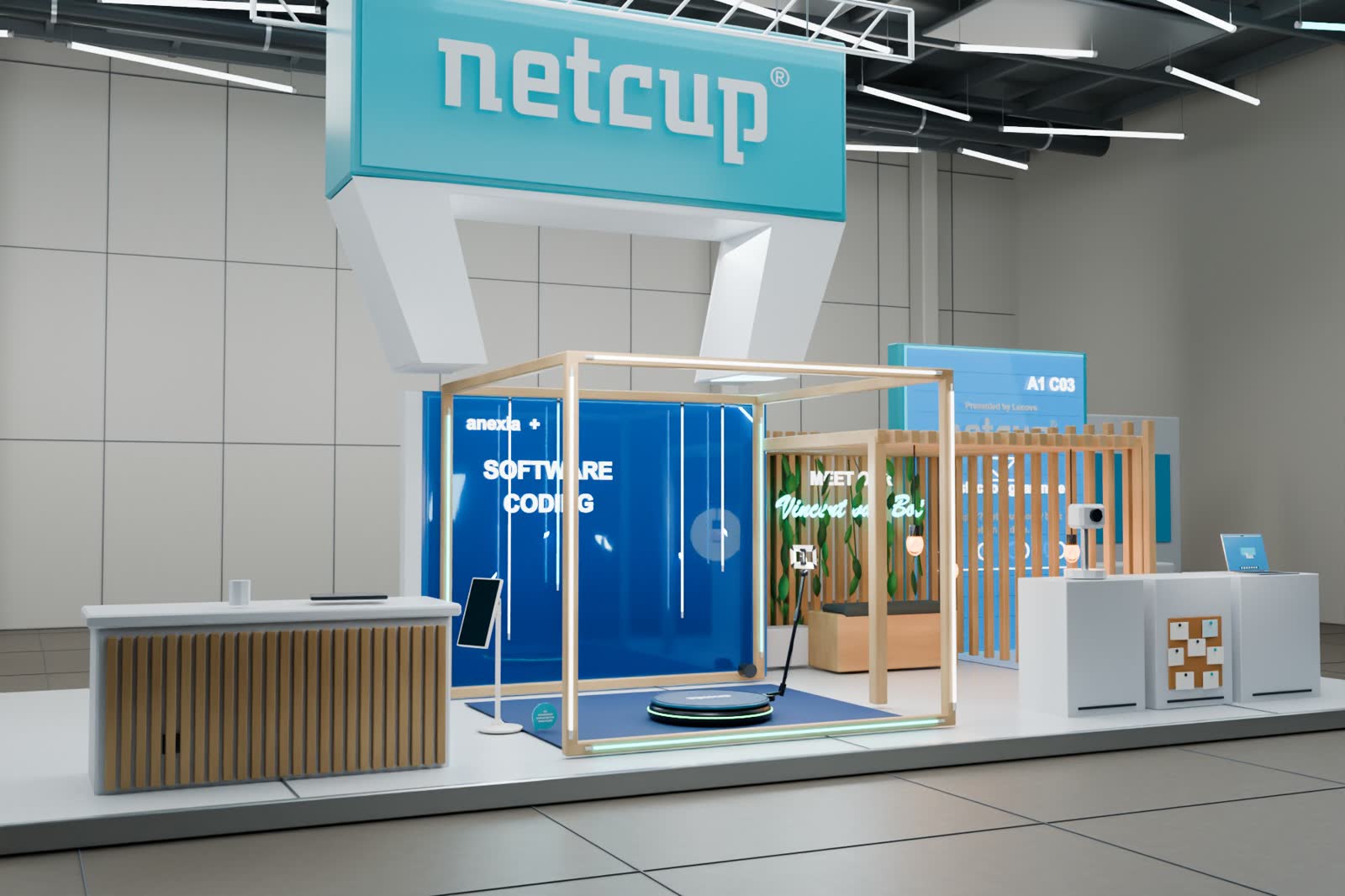 Räumlicher Entwurf einer netcup-Aktivierungsfläche