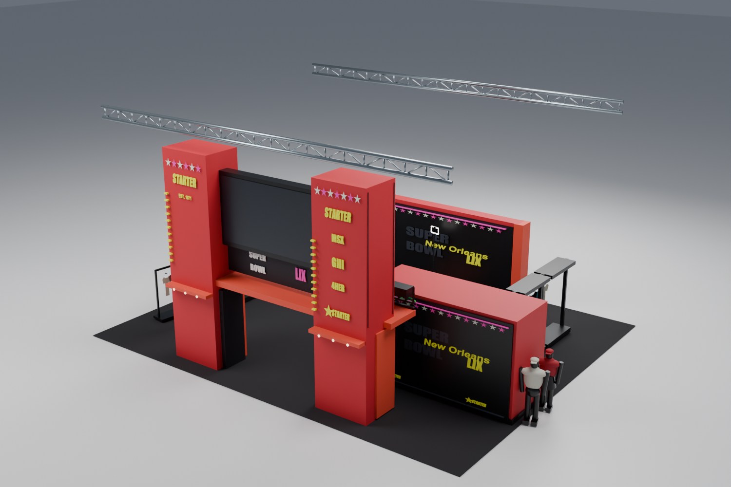 Produktionsplanung eines Messestands mit modularen Bauteilen